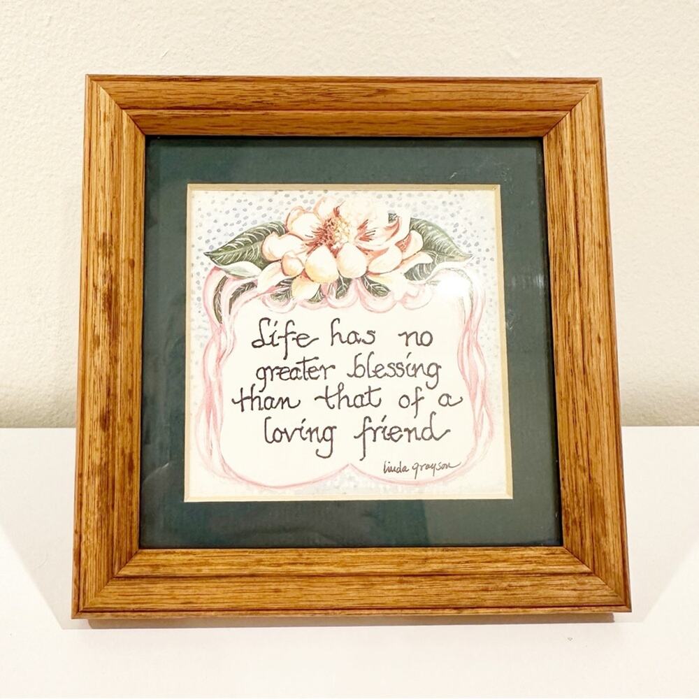 Vintage Grandma Feminine Floral Cottage Loving Friend Photo Wall Print Hanging